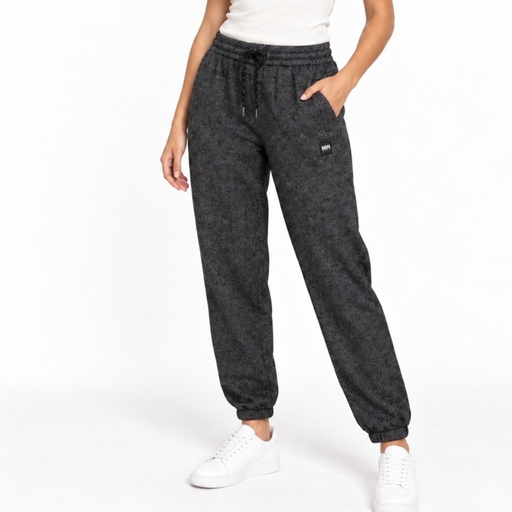 Women's Charcoal Heather Jogger Sweatpants XS Drawstring Athletic Lounge Pants